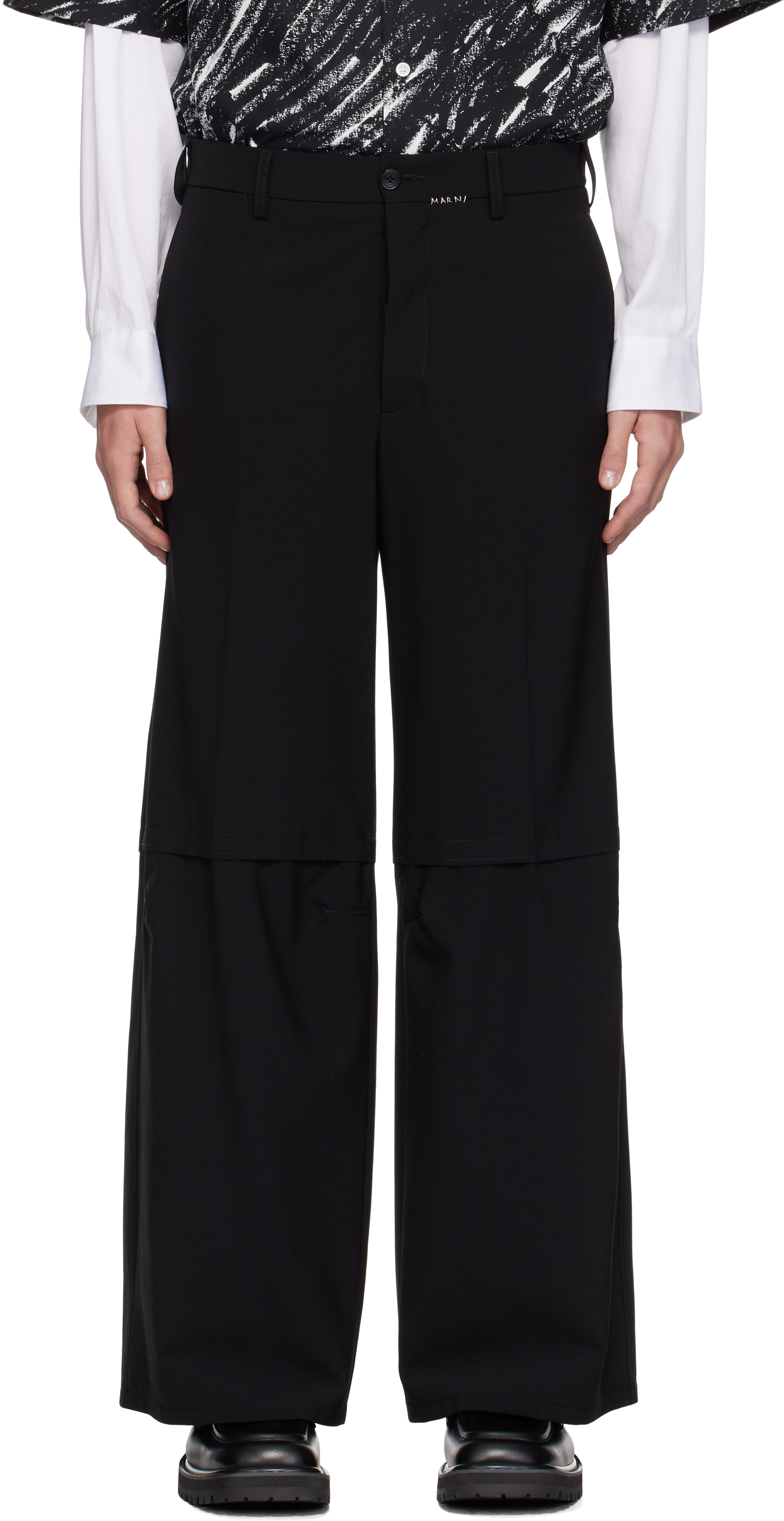 Black Marni Mending Trousers