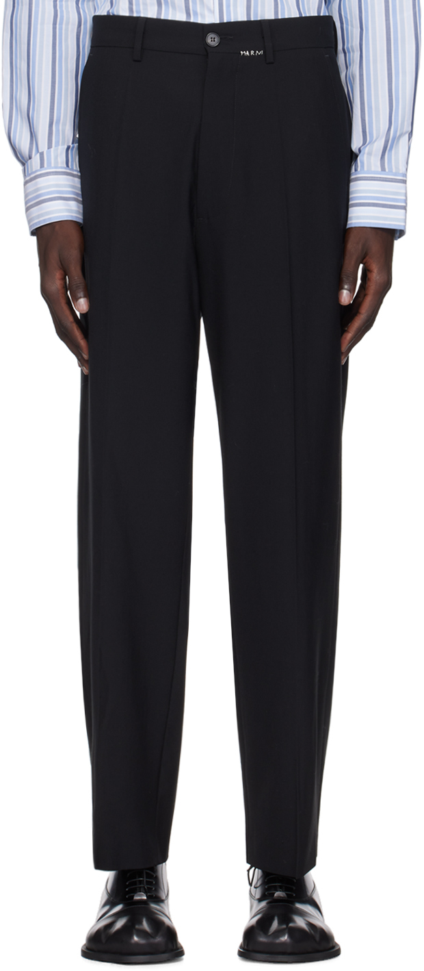 Black Straight-Leg Trousers