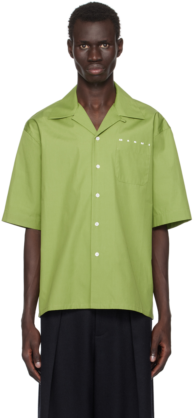Marni Men's Denim Bowling Shirt Blue