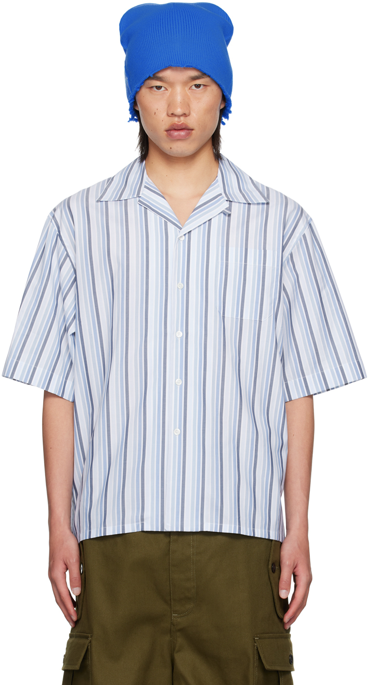 Shop Marni Blue Striped Shirt In Stb47 Lake