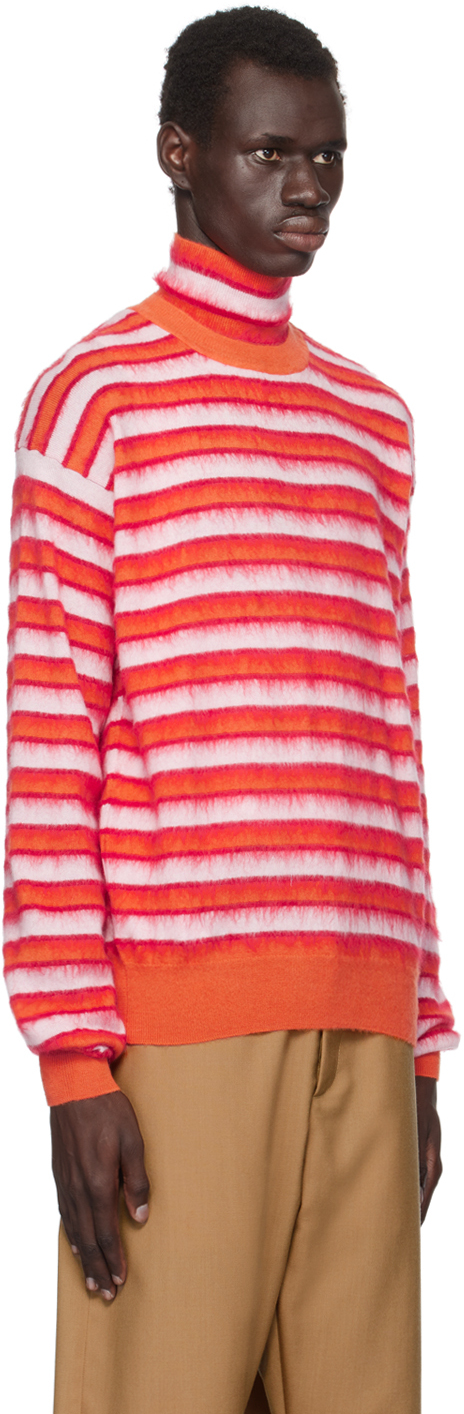 Marni Orange Striped Sweater In Rgr30 Arabesque