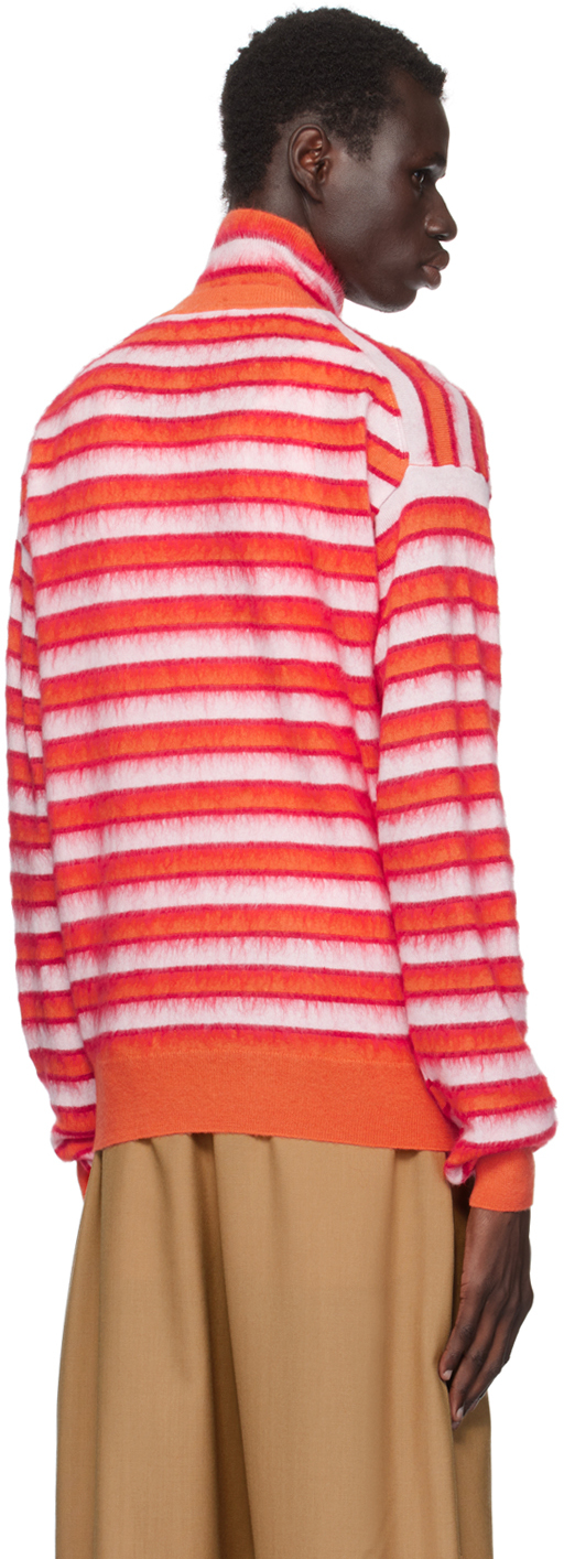 Marni Orange Striped Sweater In Rgr30 Arabesque