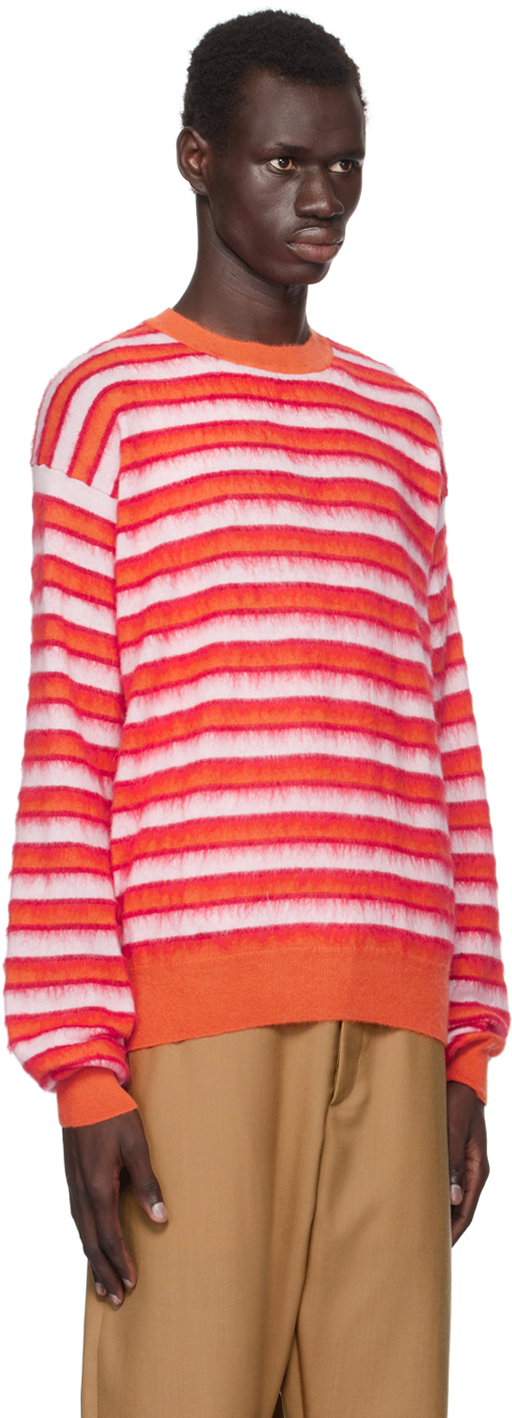 Marni Orange Striped Sweater In Rgr30 Arabesque