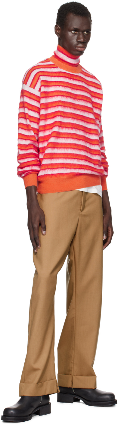 Marni Orange Striped Sweater In Rgr30 Arabesque