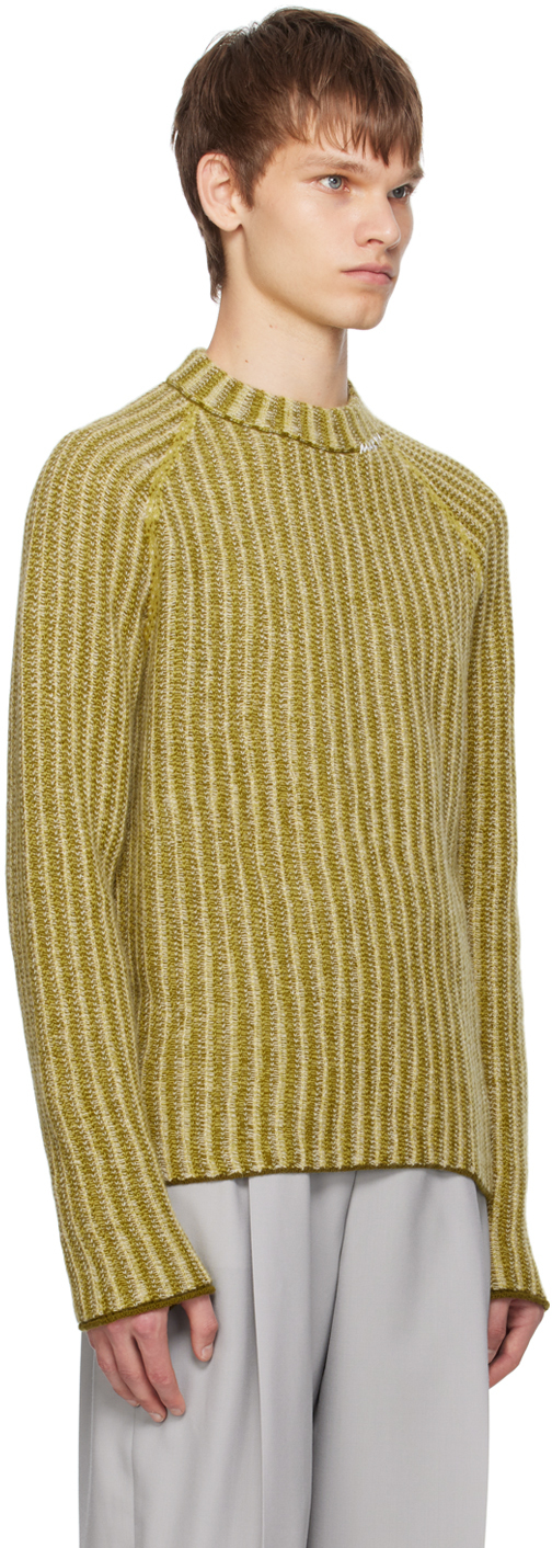 Shop Marni Khaki Degrade Stripes Sweater In Mxv42 Citronellle