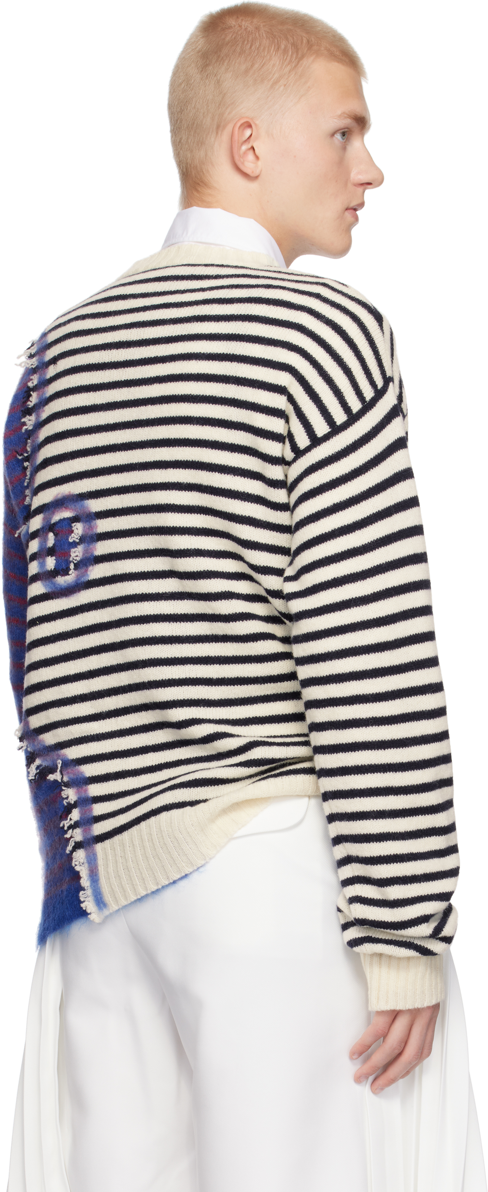 Marni Multicolor Striped Needle Punch Sweater In M2x99 Multicolor