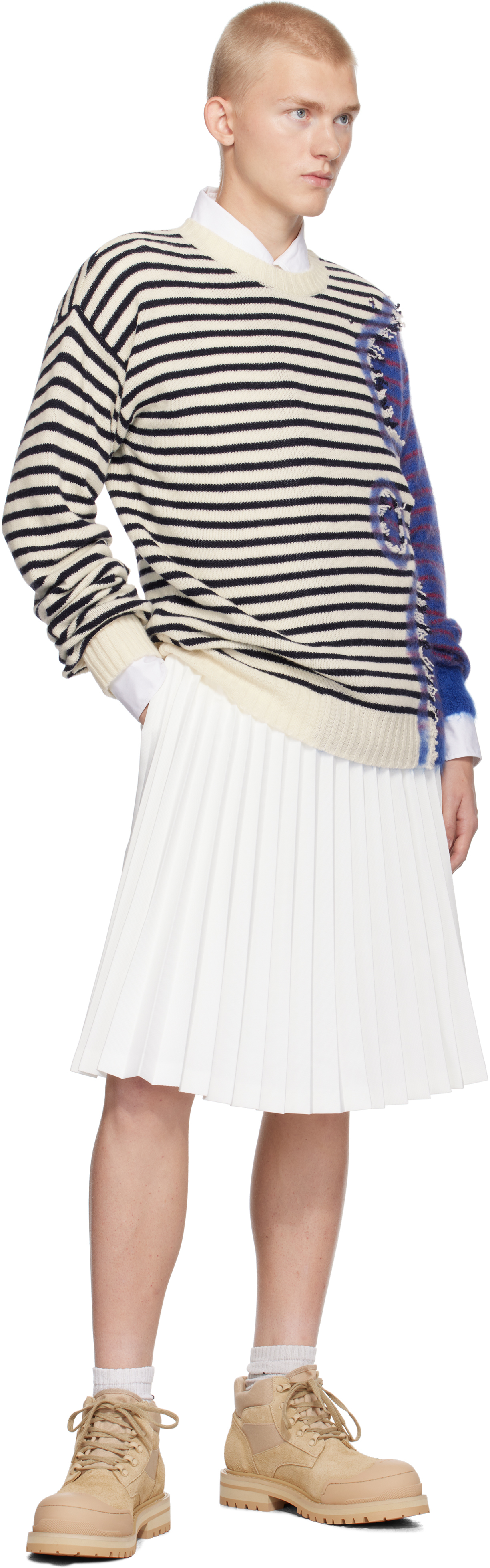 Marni Multicolor Striped Needle Punch Sweater In M2x99 Multicolor
