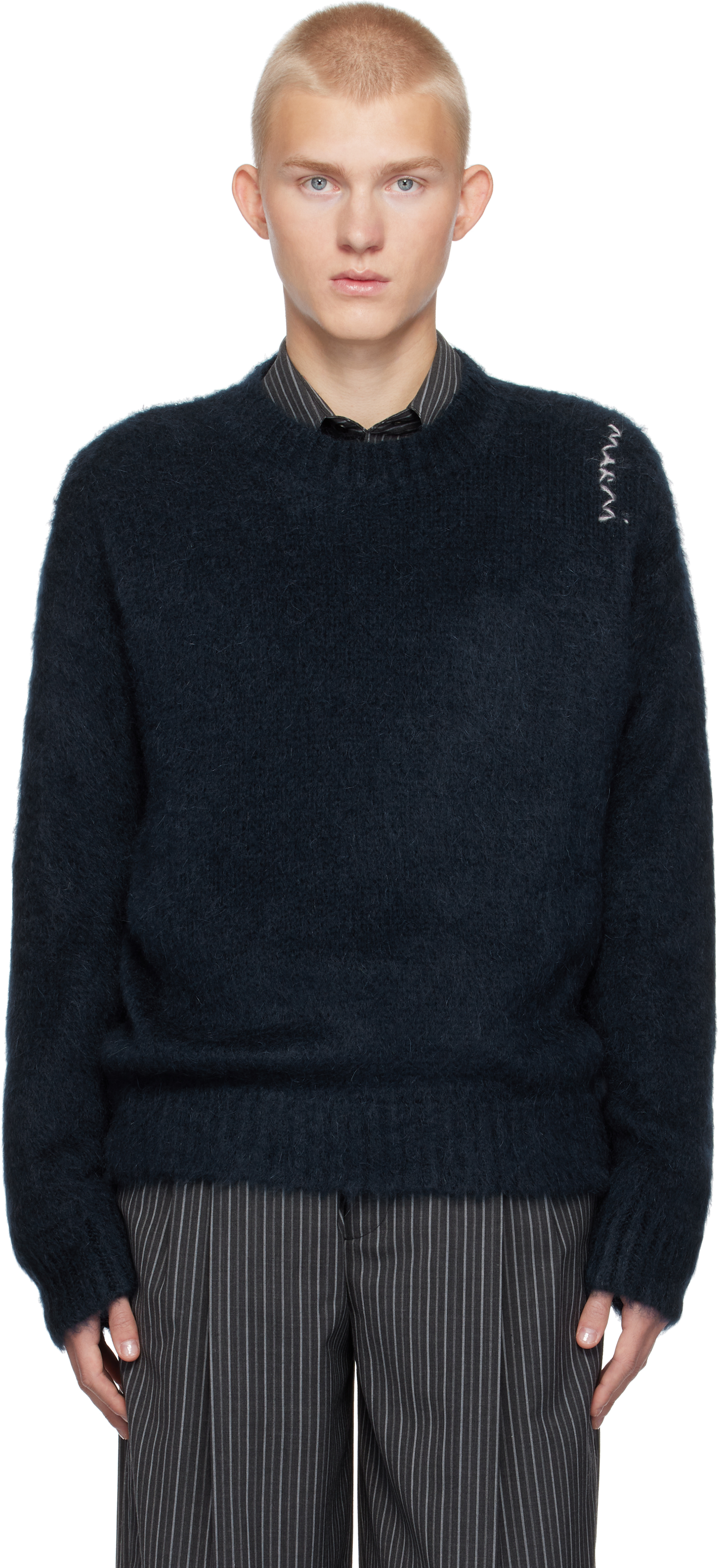 Navy Fuzzy Wuzzy Sweater