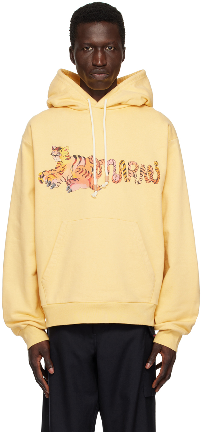 Shop Marni Yellow Ferocious Curly Kitty Hoodie In Fcy34 Citrus