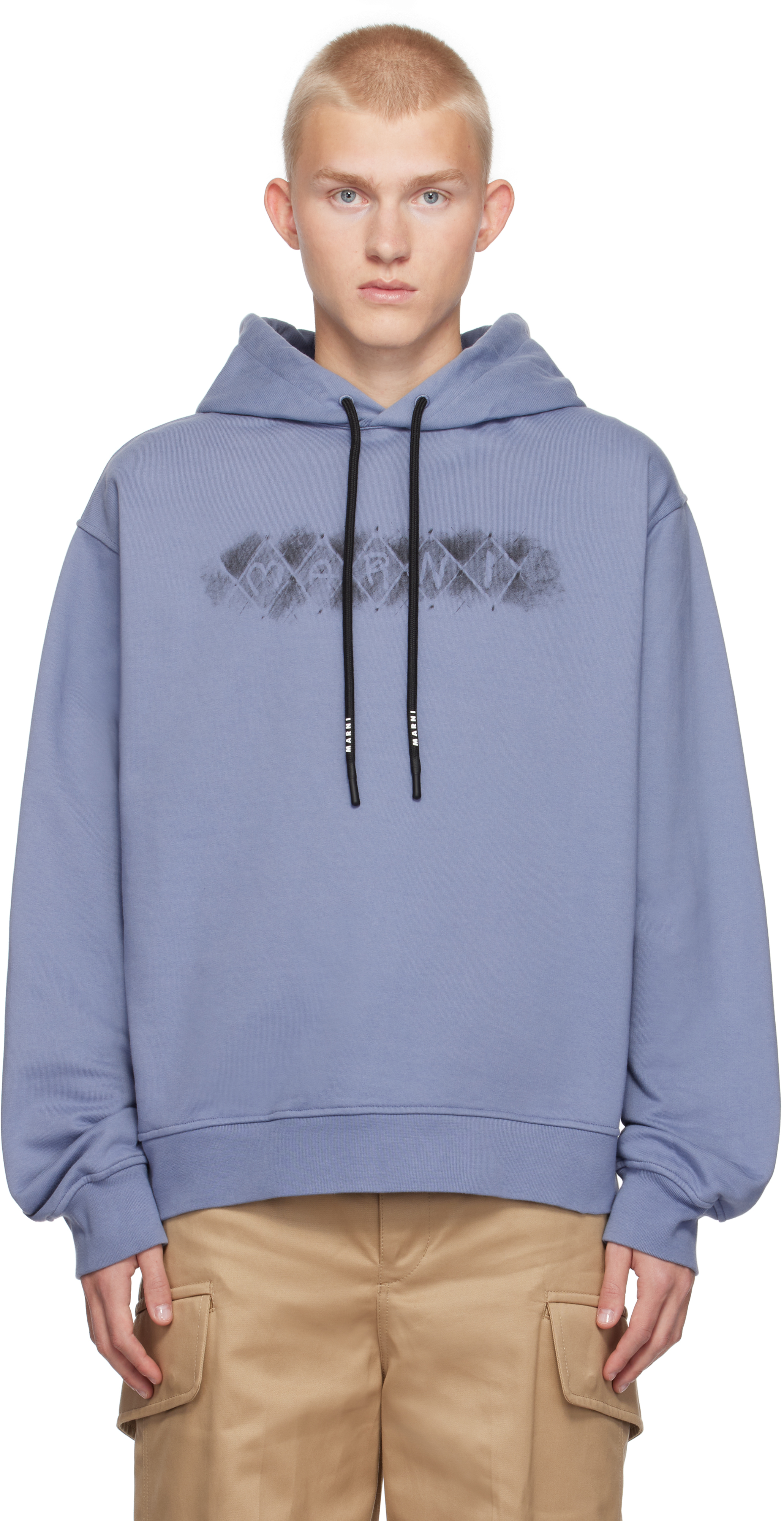 Blue Argyle Logo Hoodie