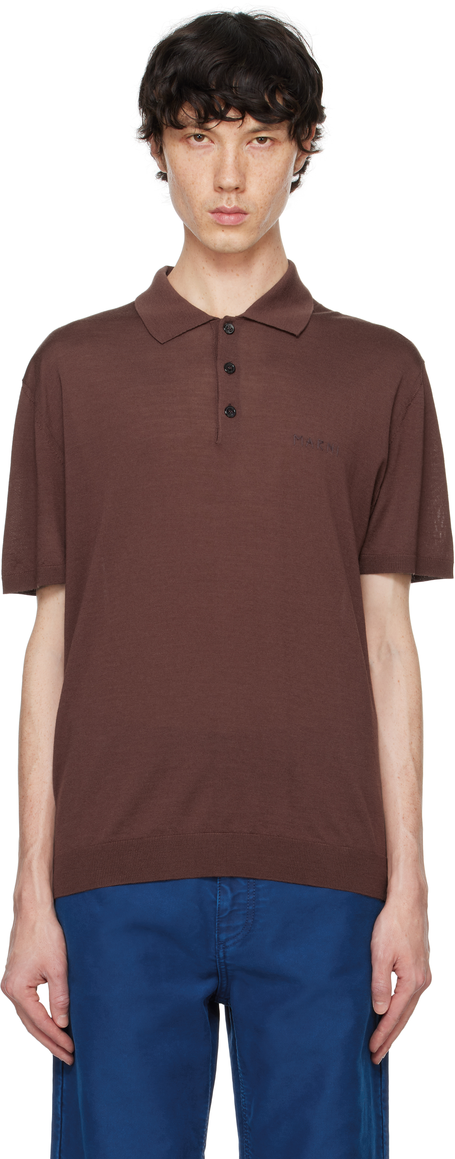 Shop Marni Brown Fine Wool Polo In 00m40 Raisin