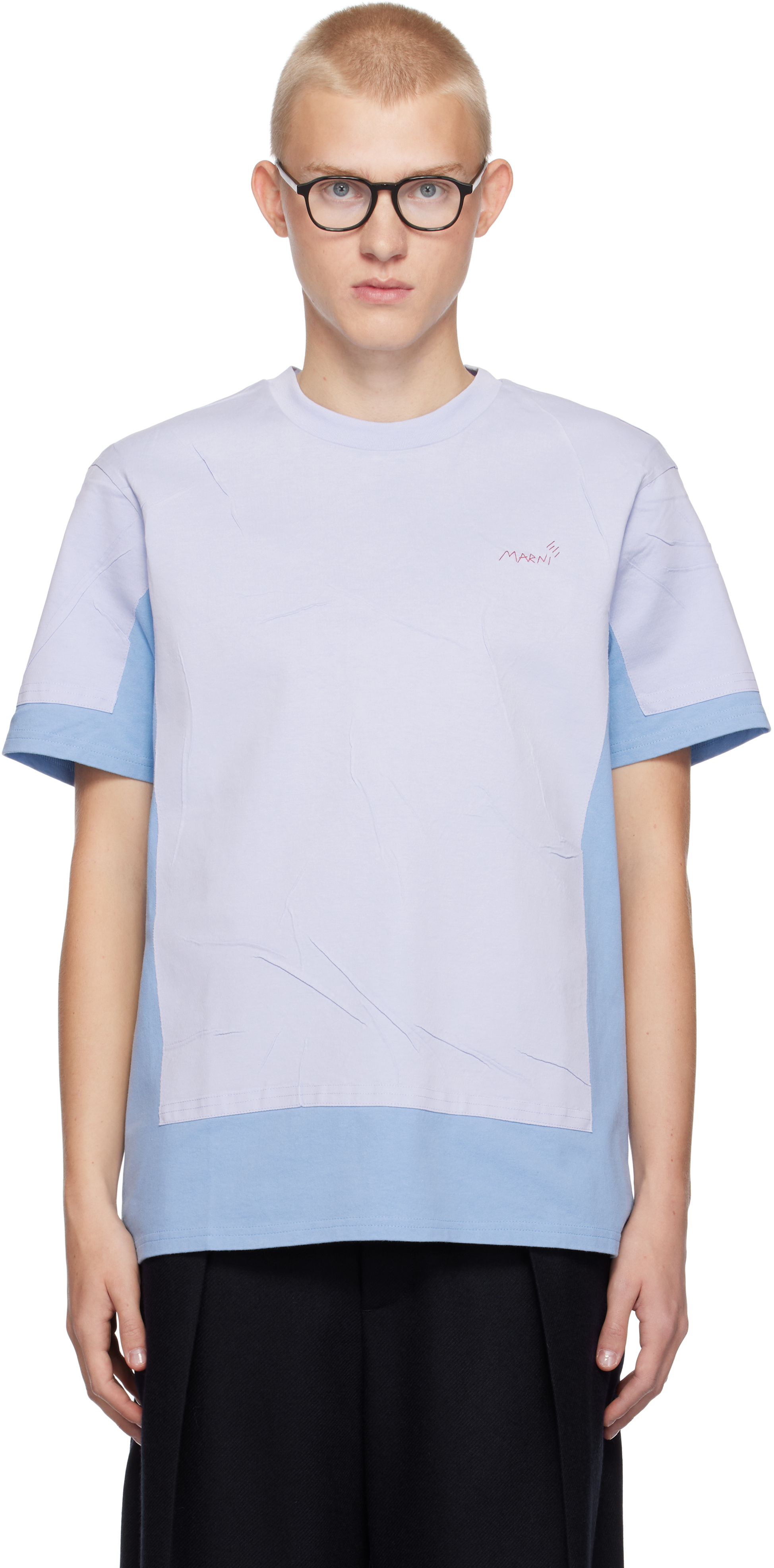 Shop Marni Blue Double T-shirt In 00b47 Lake