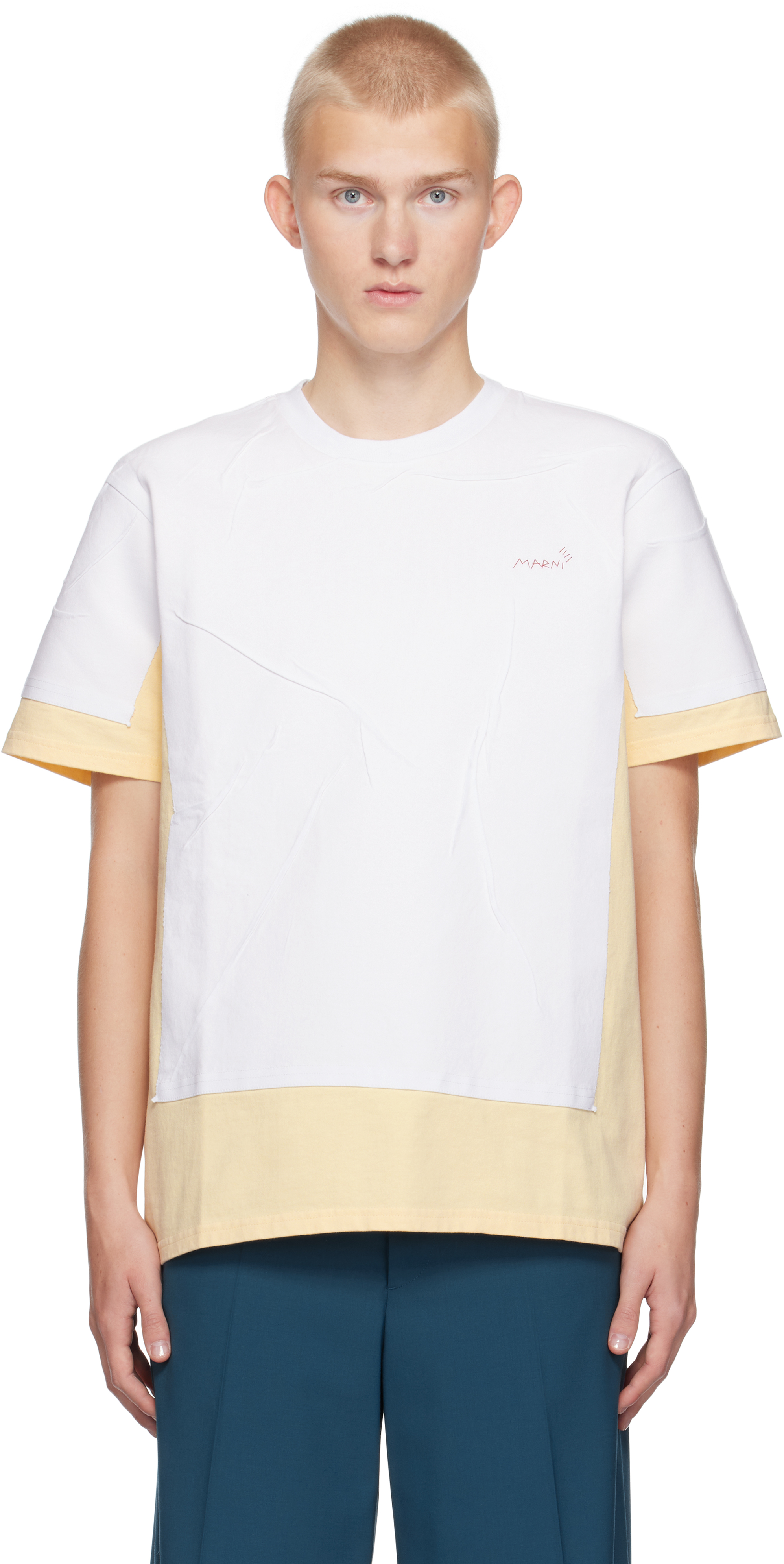 【関税込み】Marni ホワイト＆ベージュ Double Tシャツ marni-white-and-beige-double-t