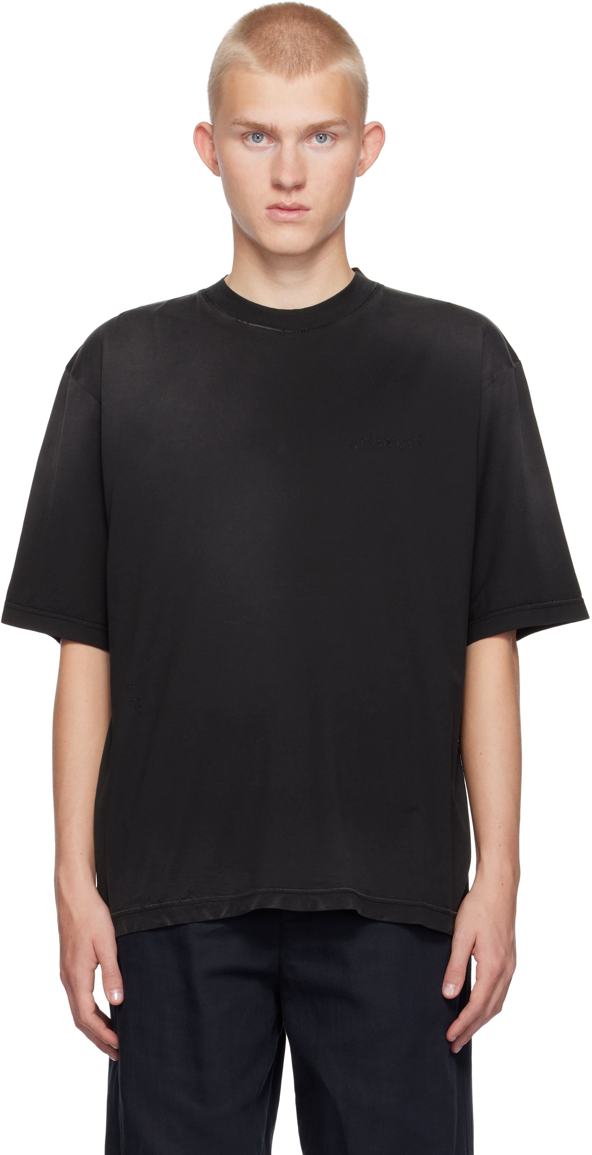 Shop Marni Black Relaxed T-shirt In Omn99 Black