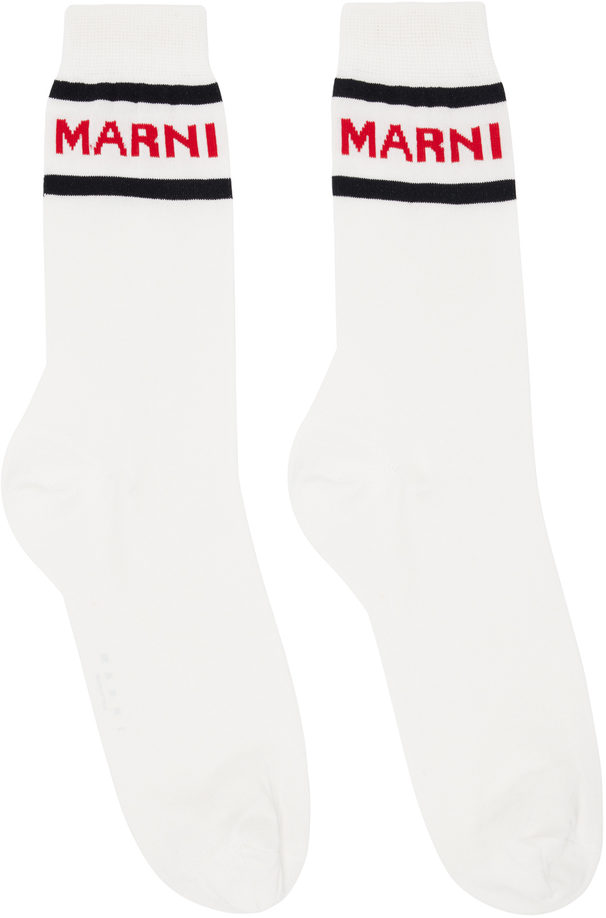 White Logo Cuffs Socks