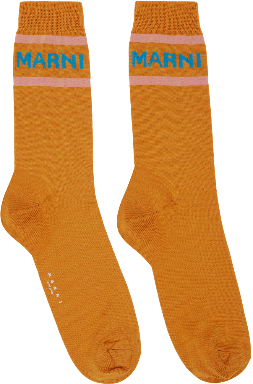 Orange Logo Cuffs Socks