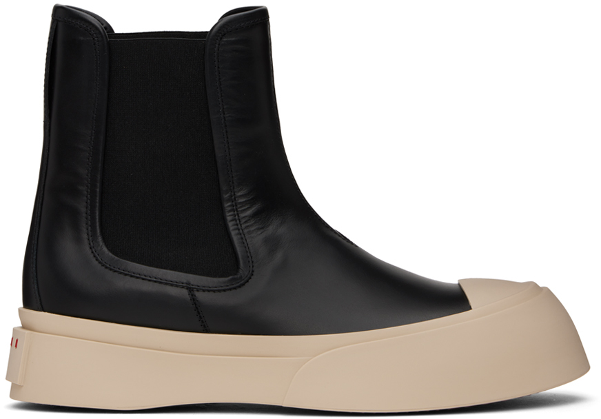 ◆ Marni ◆ブラック Pablo レザー チェルシーブーツ Black nappa leather PABLO Chelsea boot | Marni