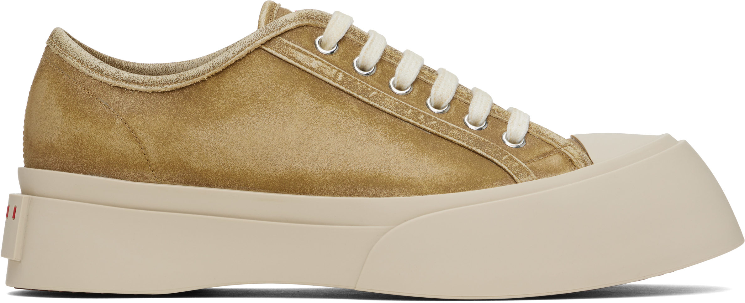 Shop Marni Beige Nappa Leather Pablo Sneakers In 00v47 Dijon