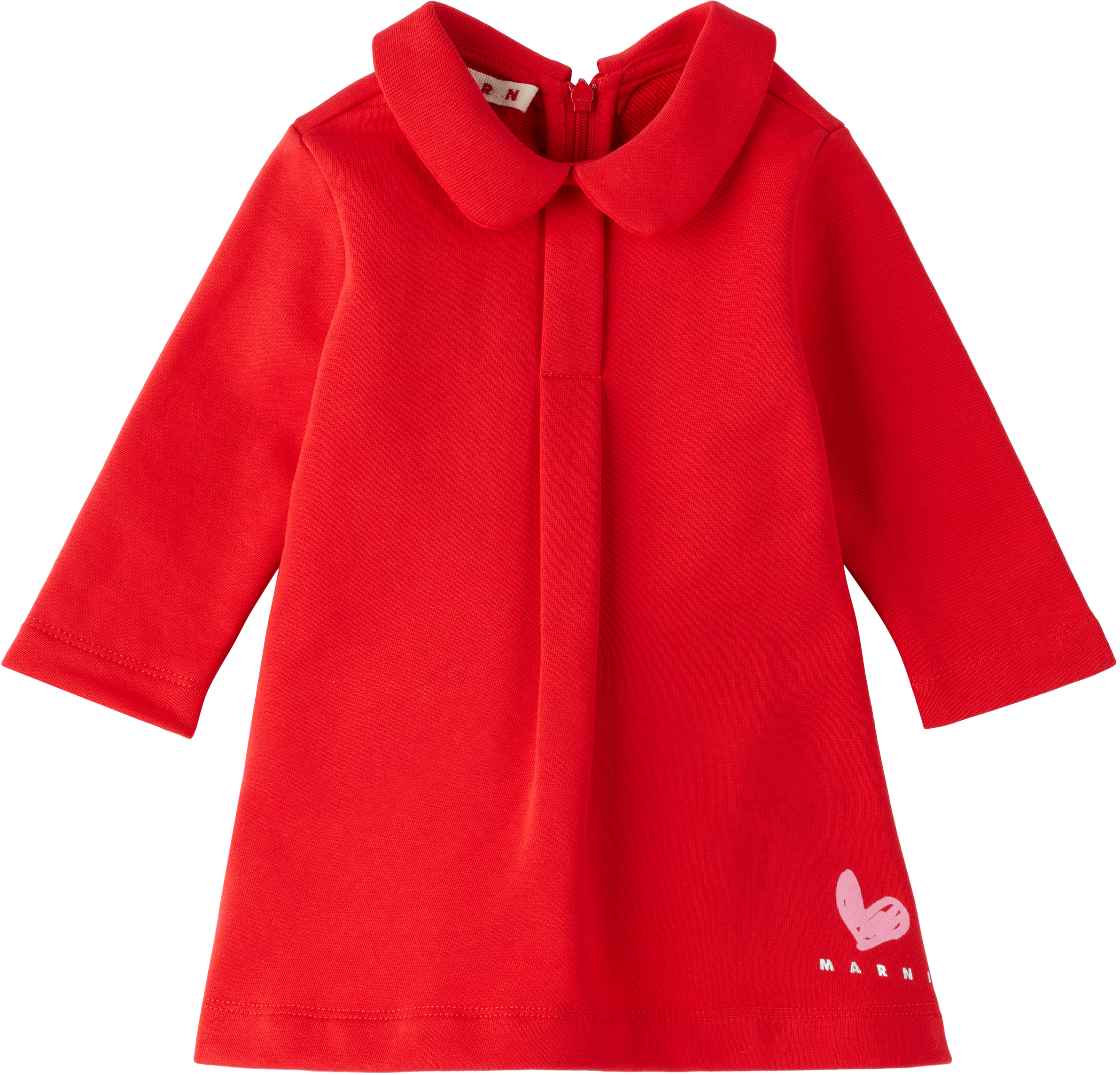 Shop Marni Baby Red French Terry Dress In 0m416