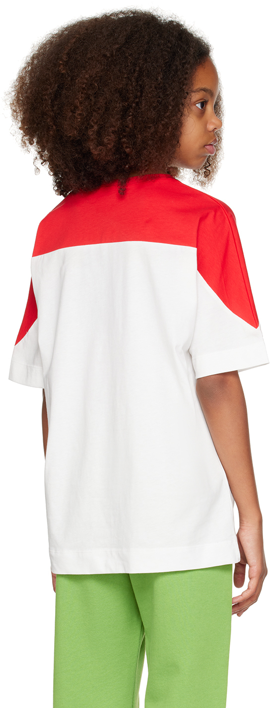 Marni Kids Red & White Two-tone T-shirt In 0m110