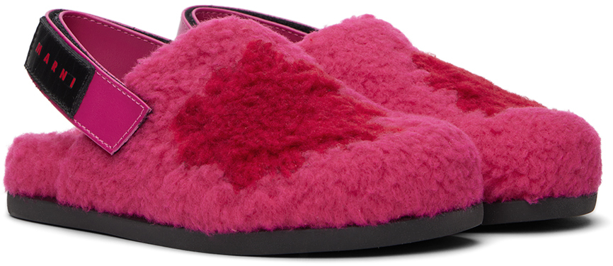 Marni Kids Pink Fussbett Sandals In Var 1