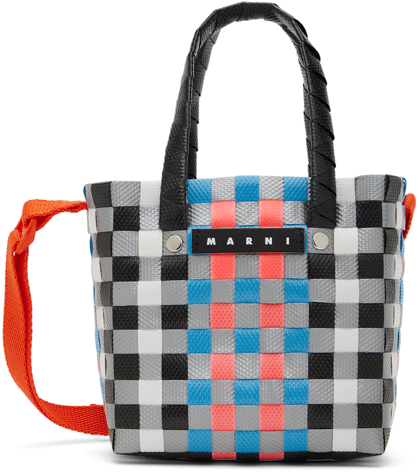 Shop Marni Kids Multicolor Micro Basket Strap Tote In 0mc31