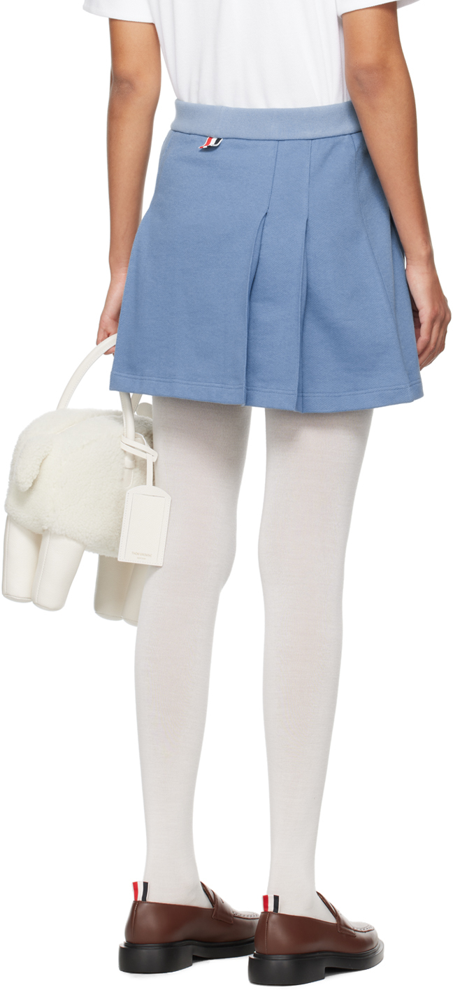 Thom Browne Stripe-detailing Cotton Skirt In 450 Blue