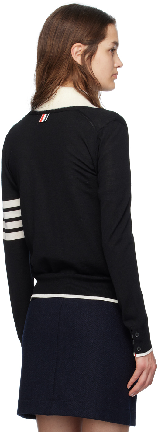 Thom Browne Black 4-bar Cardigan In 001 Black
