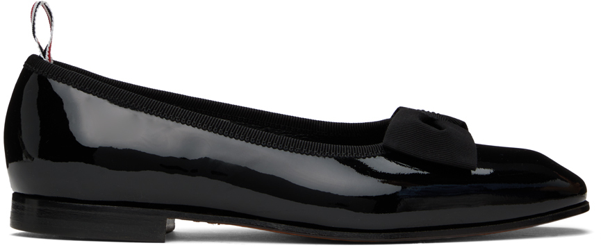 Black Soft Patent Opera Ballerina Flats