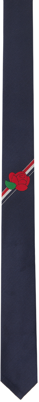 Navy Rose Icon Classic Tie