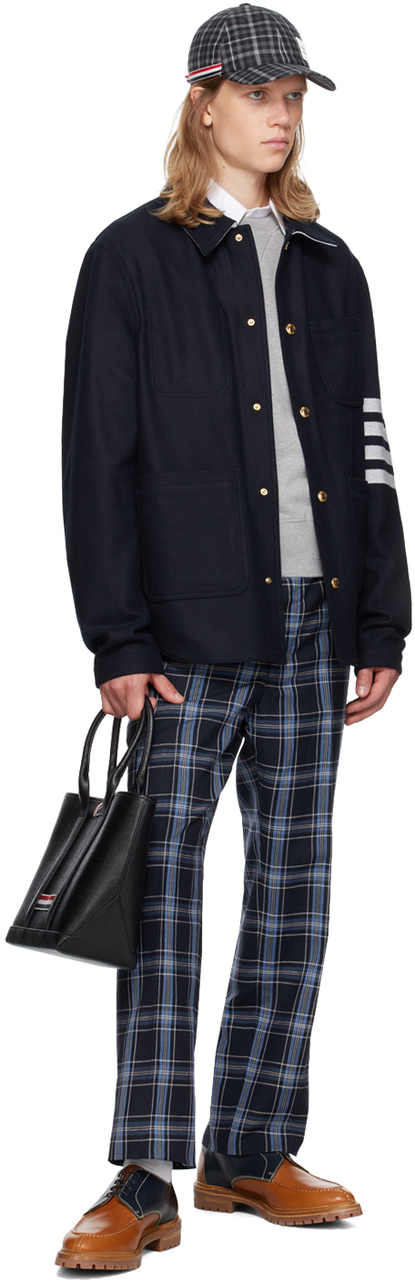 Thom Browne '4-bar Utility' Single-breasted Jacket In 415 Navy