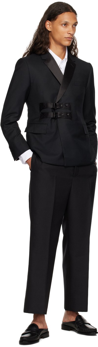 Thom Browne Utility Garment Dyed Chino Pants In 001 Black