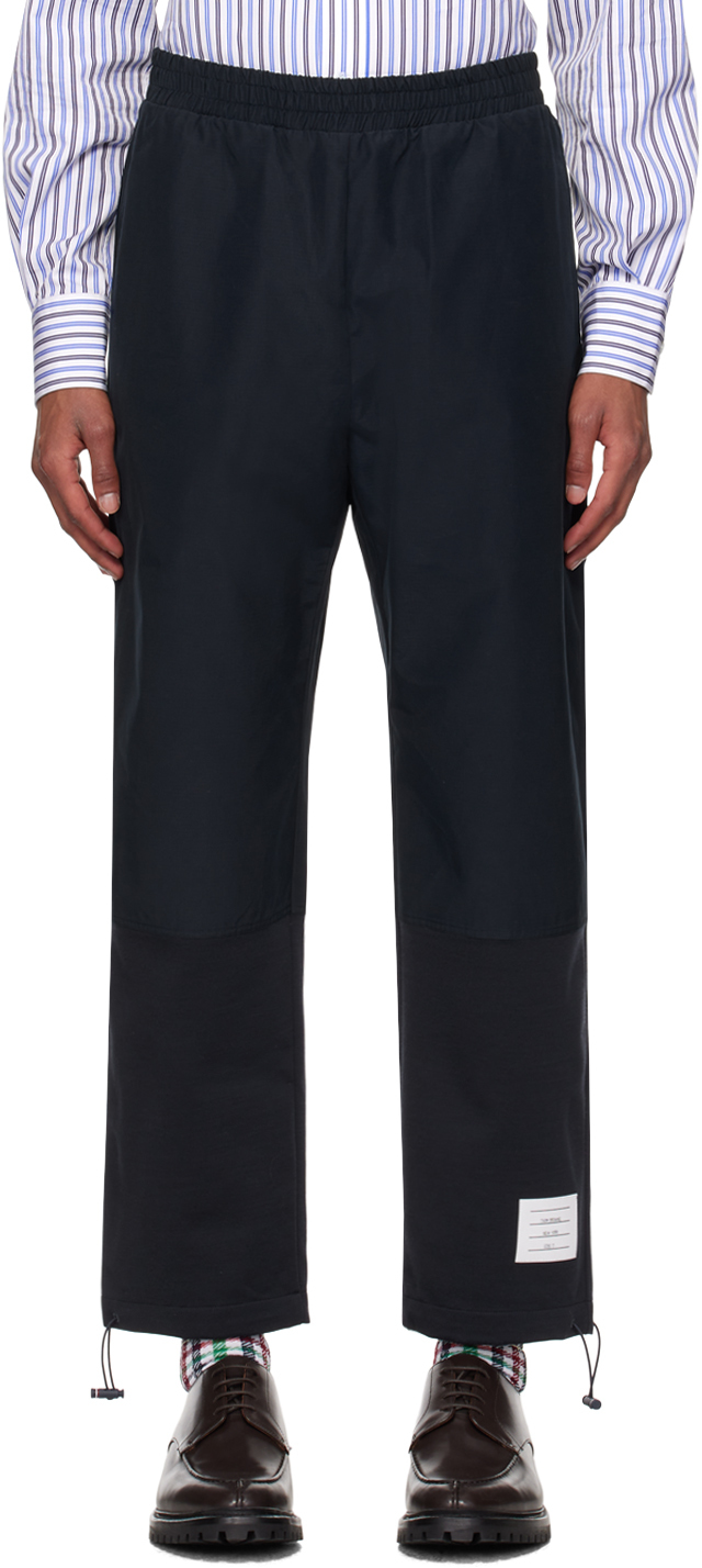 Shop Thom Browne Navy Milano Combo Sweatpants In 415 Navy