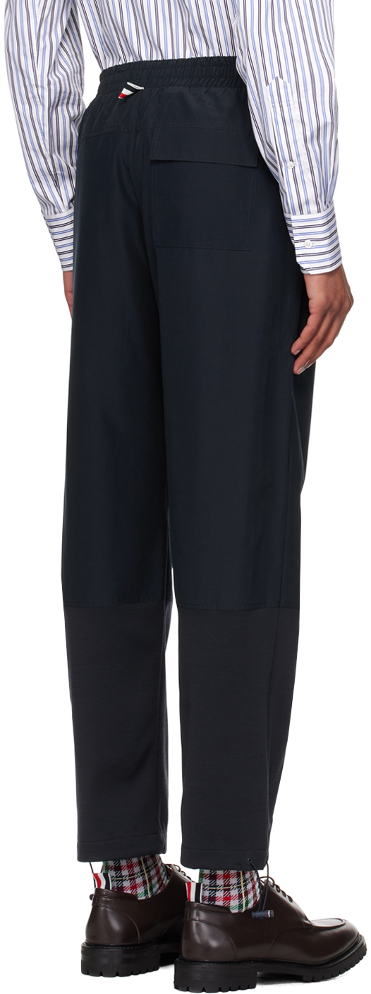 Thom Browne Navy Milano Combo Sweatpants In 415 Navy