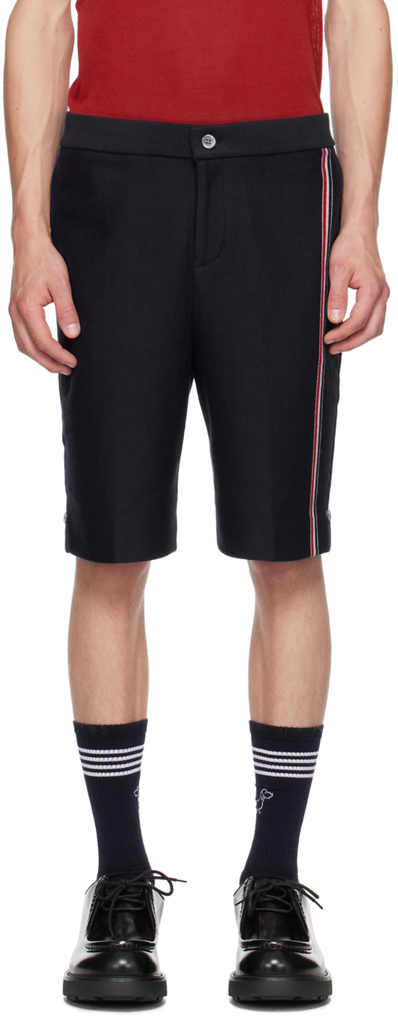 Navy Striped Shorts