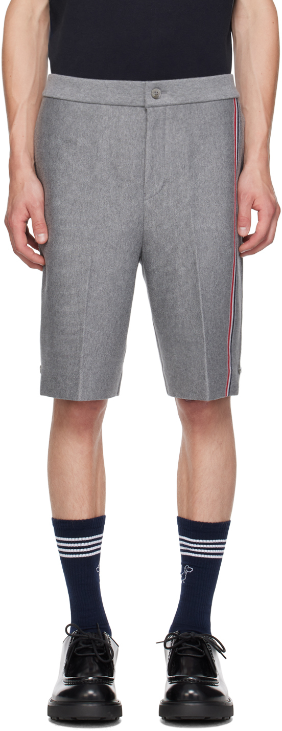 Gray Striped Shorts