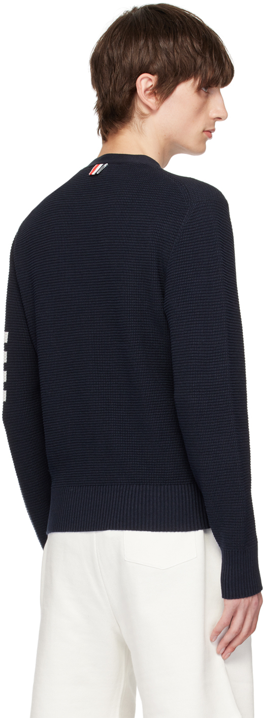 Thom Browne Navy 4-bar Cardigan In 415 Navy