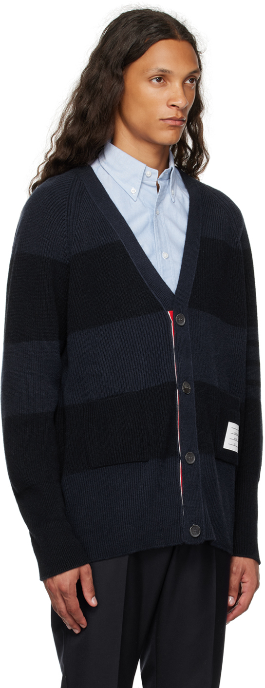 Thom Browne Navy 4-bar Cardigan In 415 Navy