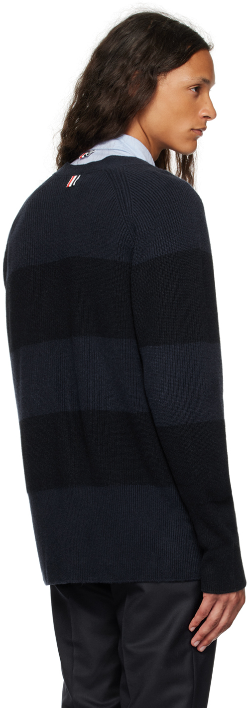 Thom Browne Navy 4-bar Cardigan In 415 Navy
