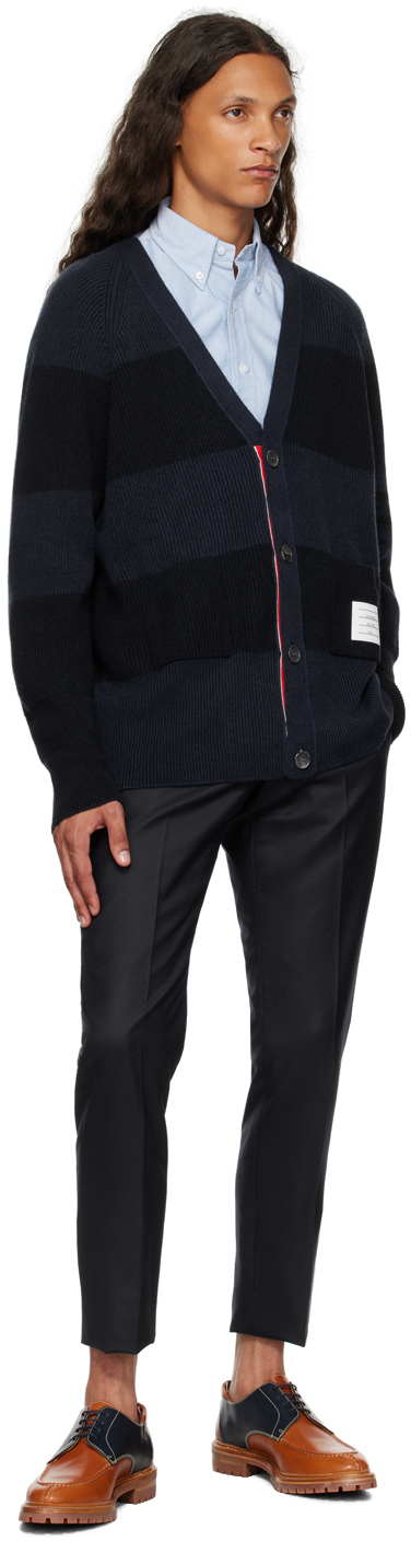 Thom Browne Navy 4-bar Cardigan In 415 Navy