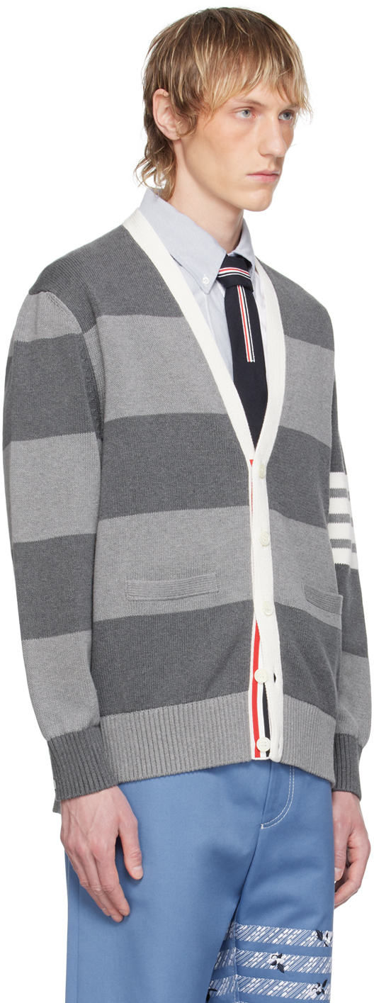 Shop Thom Browne Gray Rose Icon Cardigan In 982 Tonal Grey