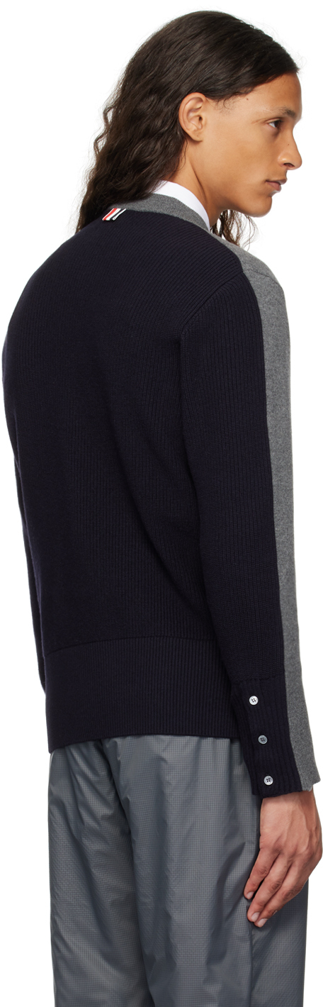 Thom Browne Classic Loop Back Sweatshirt With Engineered 4 Bar In 035 Med Grey