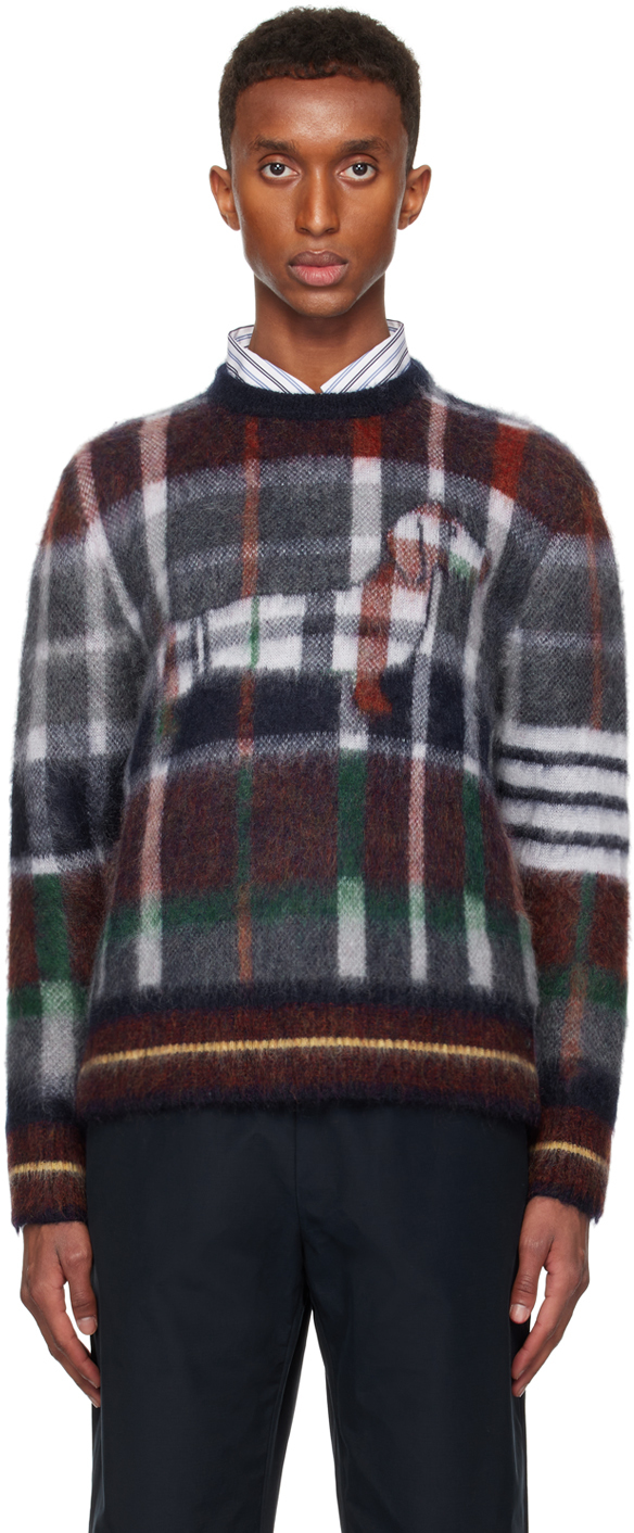 Multicolor Hector 4-Bar Sweater by Thom Browne on Sale Multicolor Hector 4-Bar Sweater by Thom Browne on Sale
