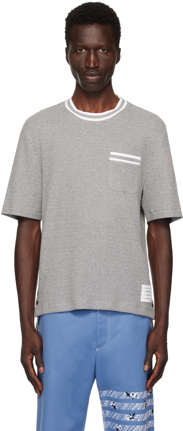 Shop Thom Browne Gray Patch Pocket T-shirt In 055 Lt Grey