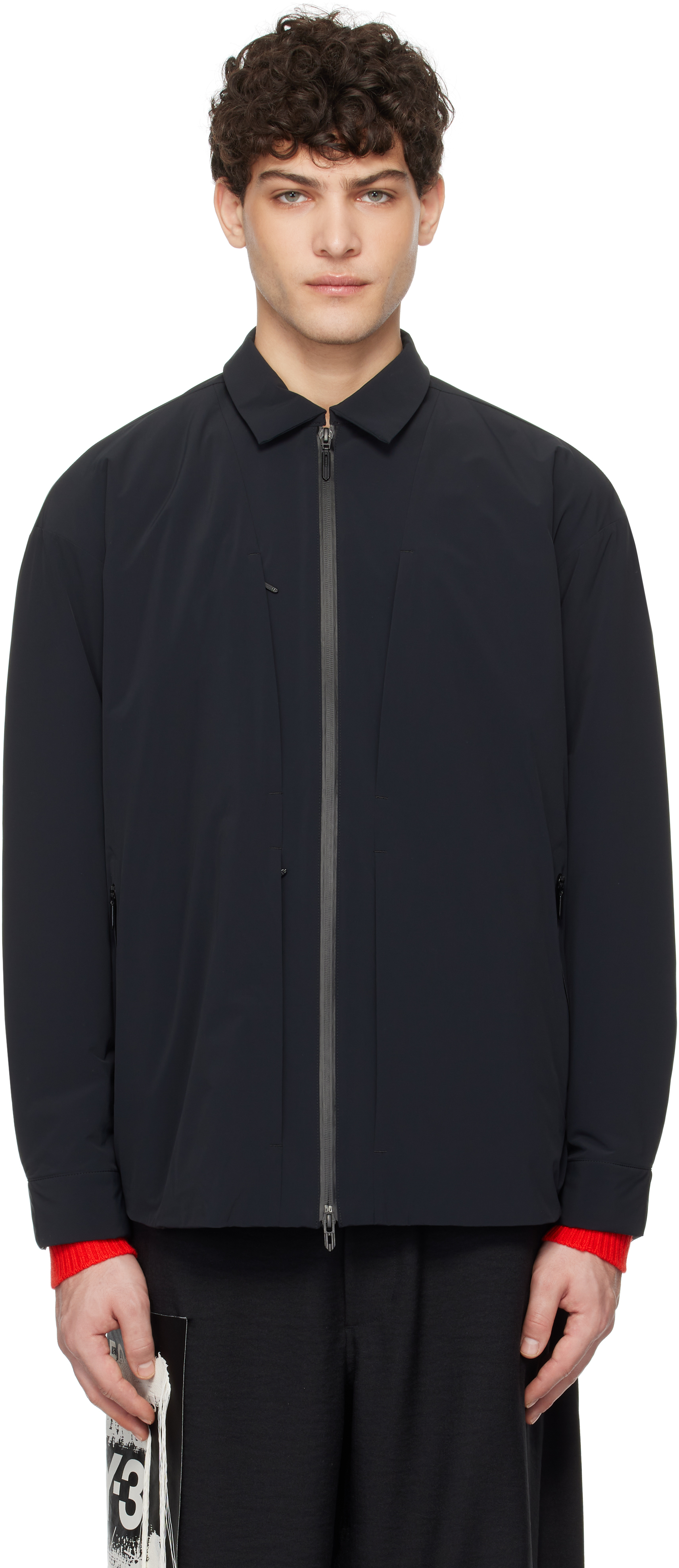 定期入れの Descente ALLTERRAIN: Black Lightweight Insulated Shirt ジャケット・アウター