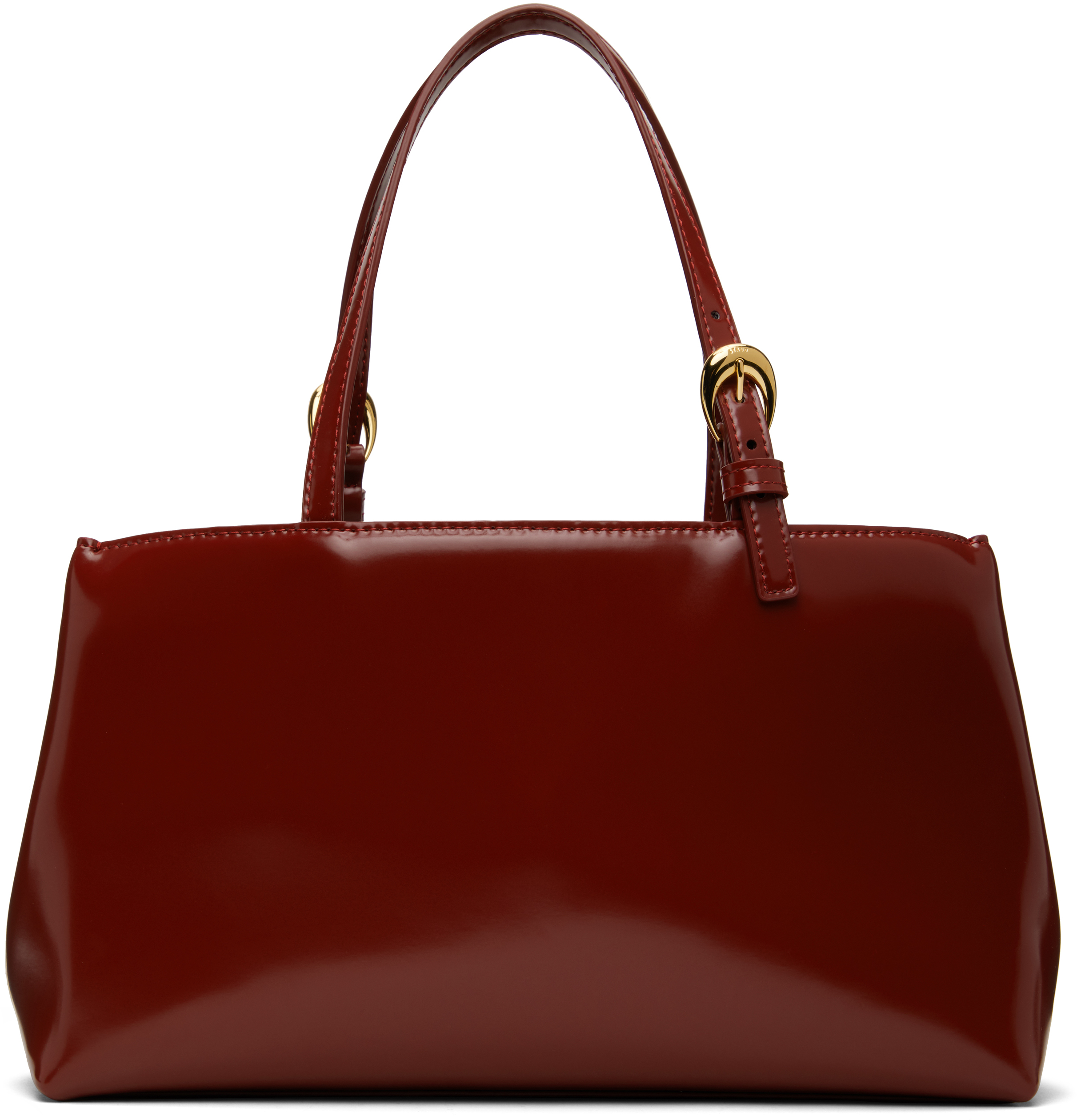 Staud Red Brando Bag In Pnt Pinot