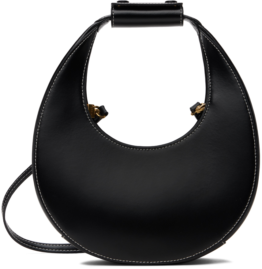 Black Mini Moon Bag by Staud on Sale