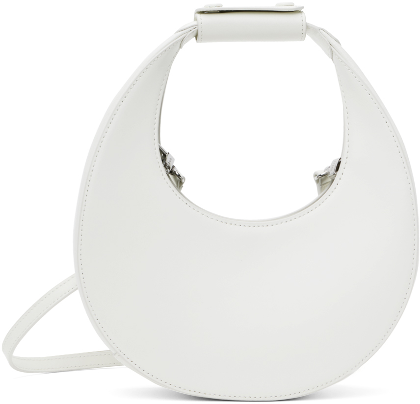 White Mini Moon Bag by Staud on Sale