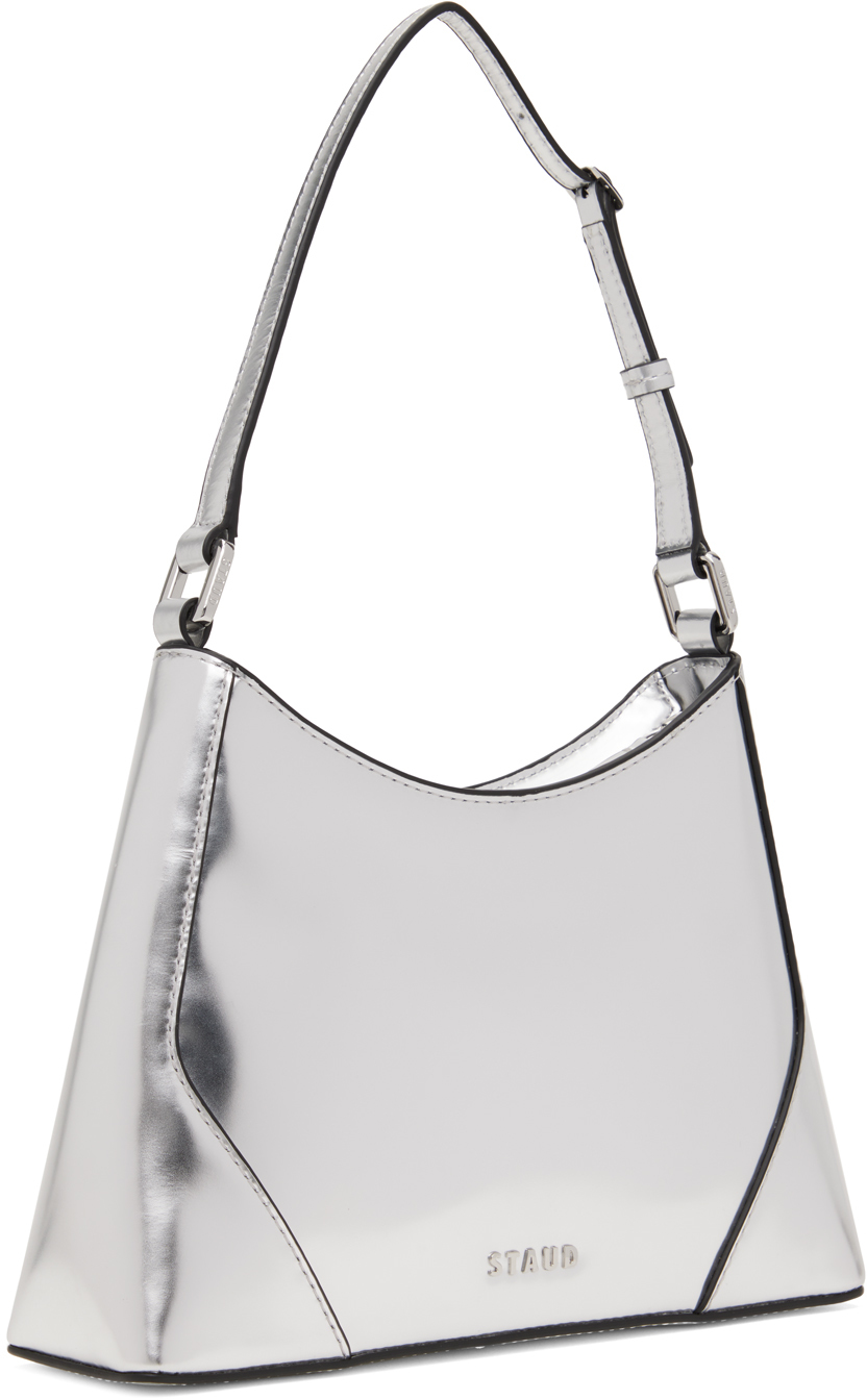 Staud Silver Linda Bag In Chrm Chrome