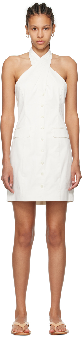 Shop Staud White Haven Minidress In Ivy Ivory